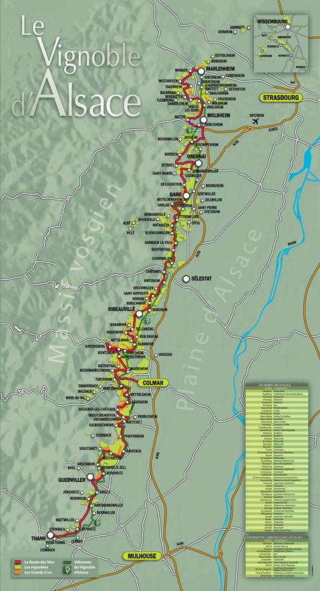 Carte Route des Vins Alsace
