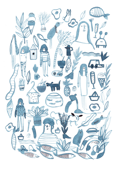 Après avoir délaissé les pinceaux, elle décida de dessine...