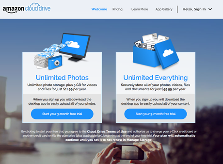 amazon-cloud - offre de stockage photos amazon