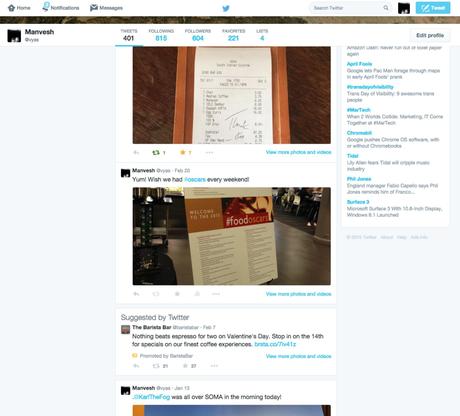 Un aperçu de l'affichage de publicité à même le profil personnel d'un utilisateur Twitter (Image : Recode).