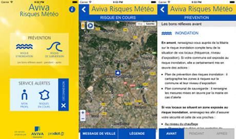 Aviva Risques Météo sur iPhone
