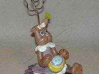 Porte -photo avec lapin de Pâques en porcelaine froide