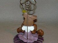 Porte -photo avec lapin de Pâques en porcelaine froide