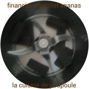 Financier chocolat et ananas au thermomix