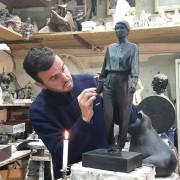 Tirage en cire de Rosa Luxemburg, l'oeuvre de Nicolas Milhé, lauréat du Prix MAIF pour la Sculpture 2014. – à Fonderie d'art Rosini.