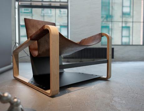 Alone chair bois métal cuir par Zooi Design