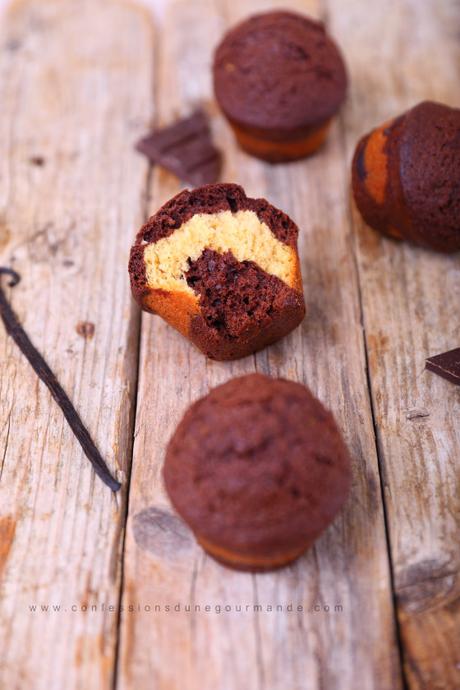 Muffins marbrés chocolat vanille site
