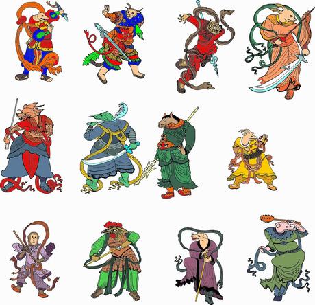 Les 12 animaux de l'astrologie orientale