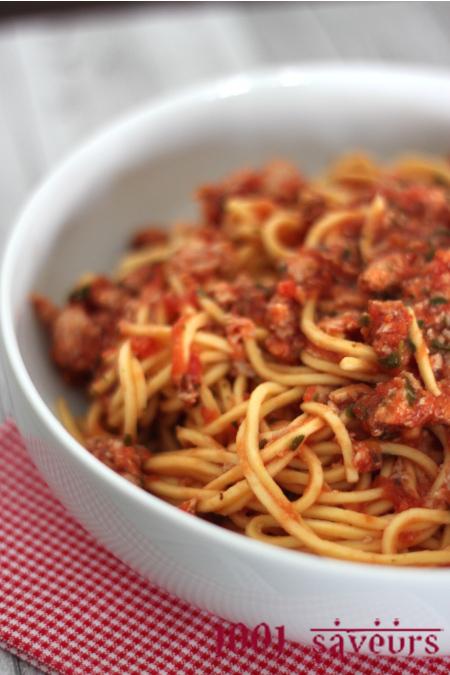Linguine (ou spaghettis) au thon - Linguine al tonno