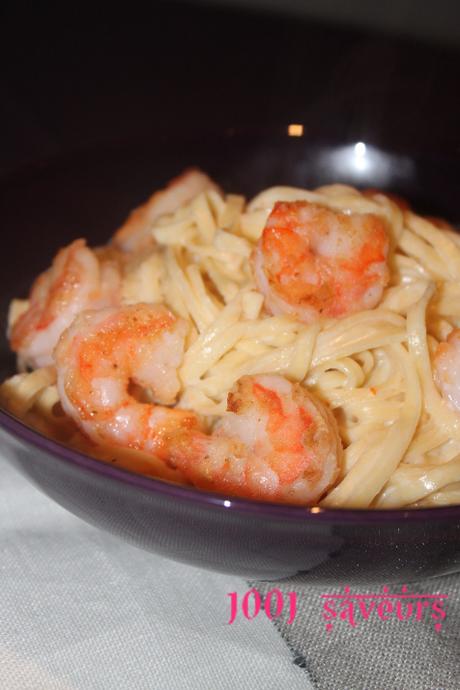 Crispy Shrimp Pasta (crevettes croustillantes aux pâtes)