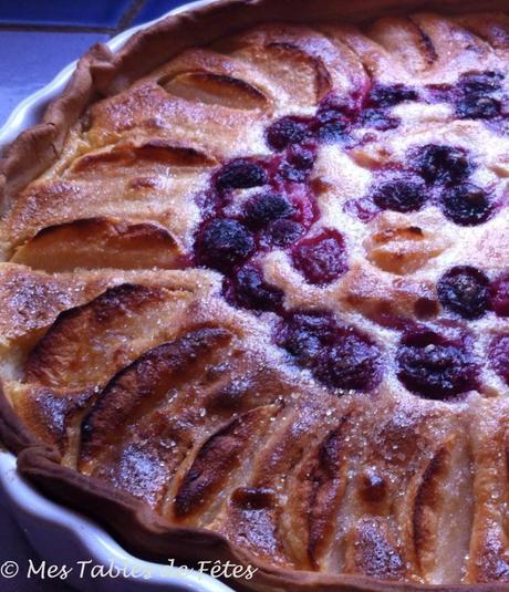 Tarte pommes framboises façon amandine