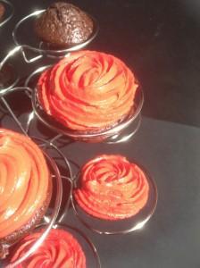 Cupcake chocolat / miel fraise framboise