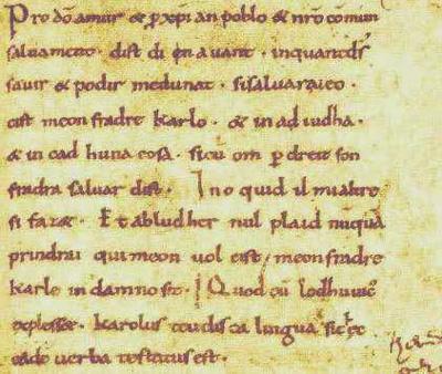 Le 14 février 842, serment de Strasbourg : premier texte écrit en français