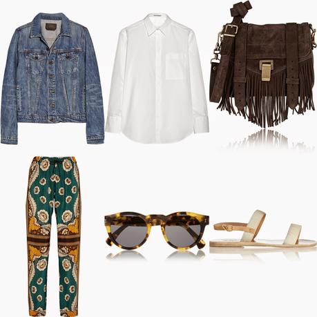 Pantalon fluide imprimé en look décontracté...