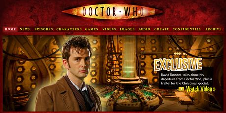 La page d'accueil du site Doctor Who de la BBC, ben c'est nul.