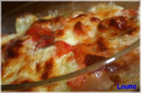 gratin courgette tomate moza.........