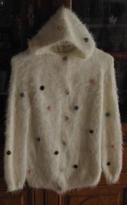 gilet à capuche au tricot