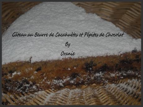 GATEAU AU BEURRE DE CACAHUETES/PEPITES DE CHOCOLAT