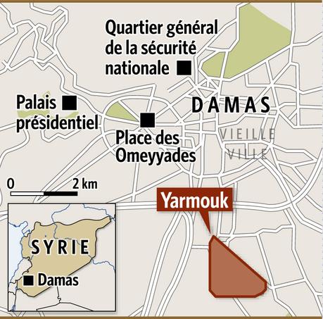 18 000 personnes, manquant de tout, restent prisonniers du camp de réfugiés palestiniens dans le sud de Damas.