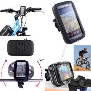 Les meilleurs support vélo pour Samsung Galaxy S5 SAVFY Bike Bicycle Waterproof Phone Case Cover Bag Pouch Handlebar Mount Holder Cradle - Fit for Most Phones Within the Size Range by Only Use the Foam Pad Offered 2014 UPDATED VERSION, almost univesal for all iphones, Samsung galaxy and Samsung no...