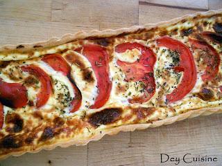 Tarte thon, tomate & fromage frais aux herbes