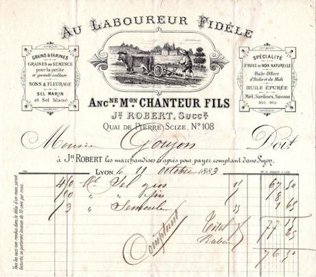 1883 - Belle Lithographie: Au Laboureur Fidèle, Grainetier à Lyon