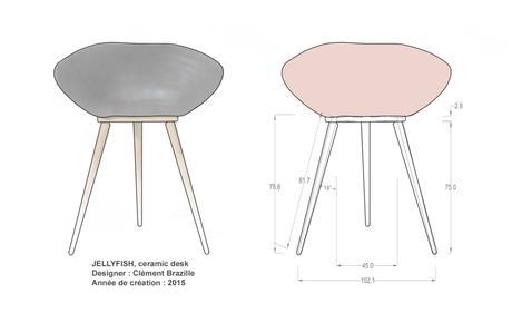 Jellyfish bureau bulle de grès par Clément Brazille