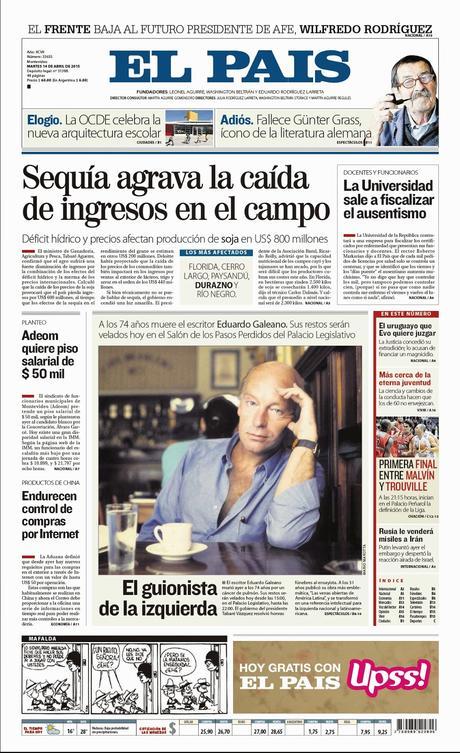 Disparition d'un grand écrivain uruguayen : Eduardo Galeano [Actu]