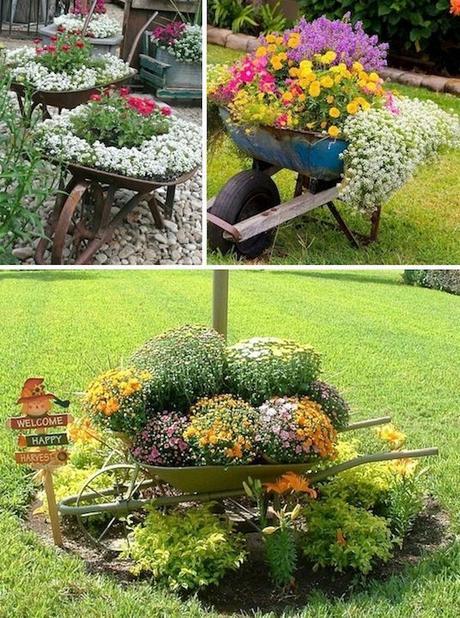 Créer son jardin en pots : trucs et inspiration Faire pousser ses fleurs dans une vieille brouette