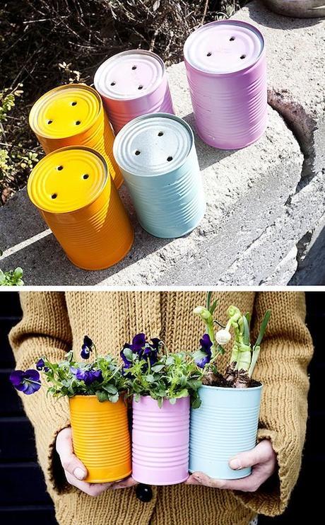 Créer son jardin en pots : trucs et inspiration Plantes dans des conserves