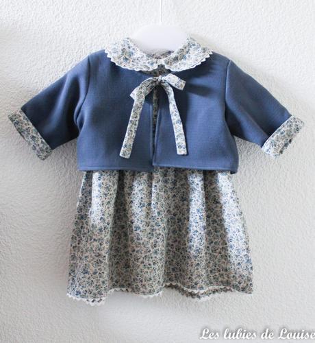 Ma première tenue d’enfant {valoriser ses chutes de tissu} Ensemble robe et gilet de bébé - les lubies de louise