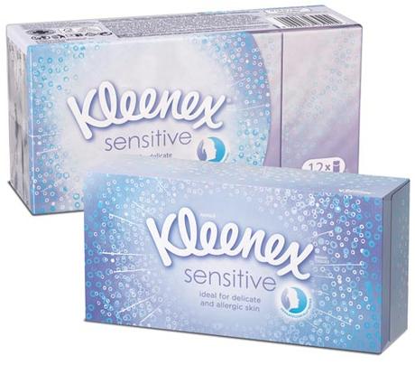 Depuis fĂŠvrier 2015, Kleenex propose une offre adaptĂŠe aux allergiques baptisĂŠe Sensitive en boite et ĂŠtuis.