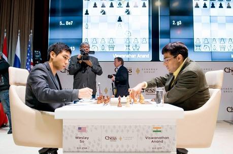 Viswanathan Anand bat Wesley So à la ronde 5 du Mémorial Vugar Gashimov - Photo © Shamkir Chess Tournament 2015 