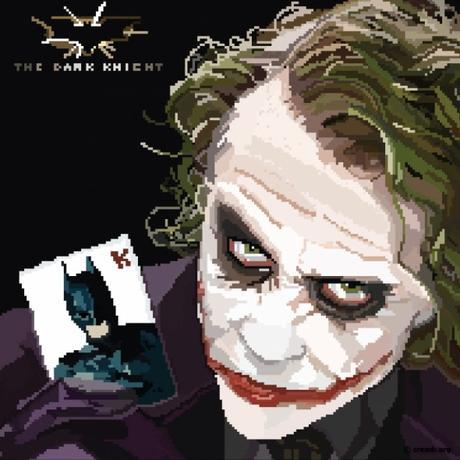 Affiche film the Dark Night en pixel art.