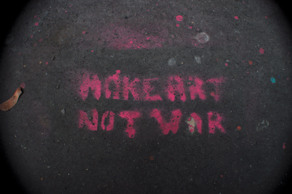 MAKE ART NOT WAR (flash stencil)
