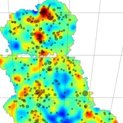 The first map produced by the Dark Energy Survey that shows dark matter across a large area of sky