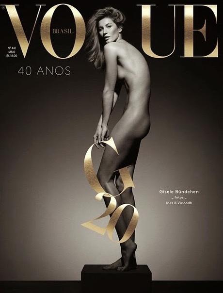Gisele Bündchen en couv' du Vogue Brasil pour fêter ses 20 ans de carrière et ses 40 ans...