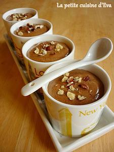 Mousses au chocolat-praliné et aux marrons