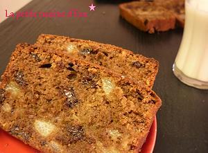 Gâteau moelleux poires, amandes et pépites de chocolat