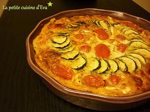 Clafoutis tomates cerises, courgettes et chèvre