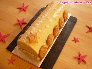 Bûche exotique ~ Chocolat blanc, passion, coco et vanille de Madagascar