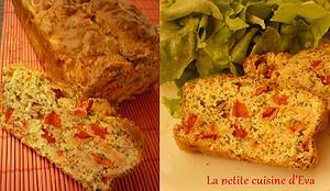 Cake saumon fumé, poivron et graines de pavot