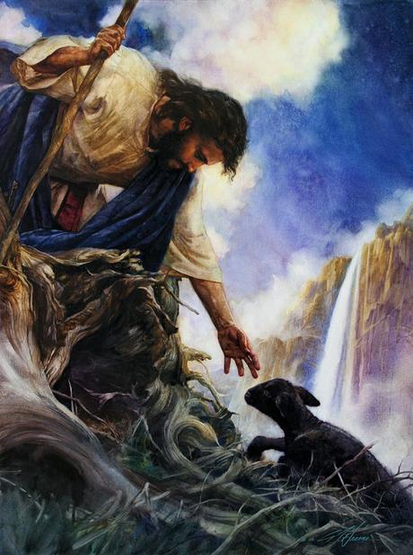 Shepherd Rescuing Lamb