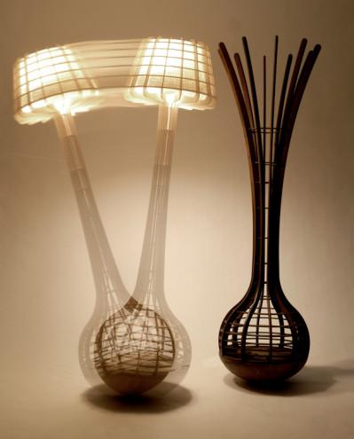Lampe design bois by Jung Jae Yup