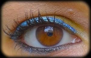 MMUF#1: J'ai osé l'eyeliner bleu sur fond jaune...