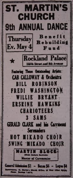 May 4, 1939: outstanding artists at the Rockland Palace!