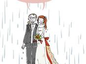Mariage pluvieux heureux