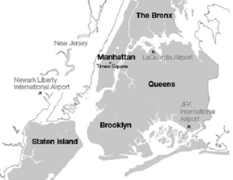 carte New York City arrondissements