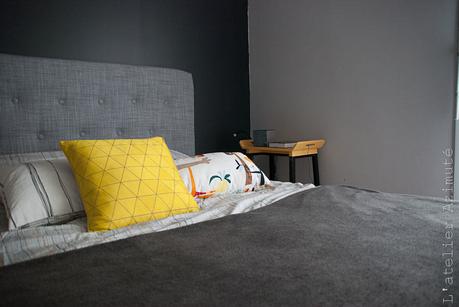 Chambre moderne gris jaune