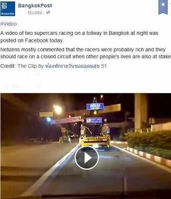 Bangkok équipée sauvage sur l'autoroute a péage [HD]